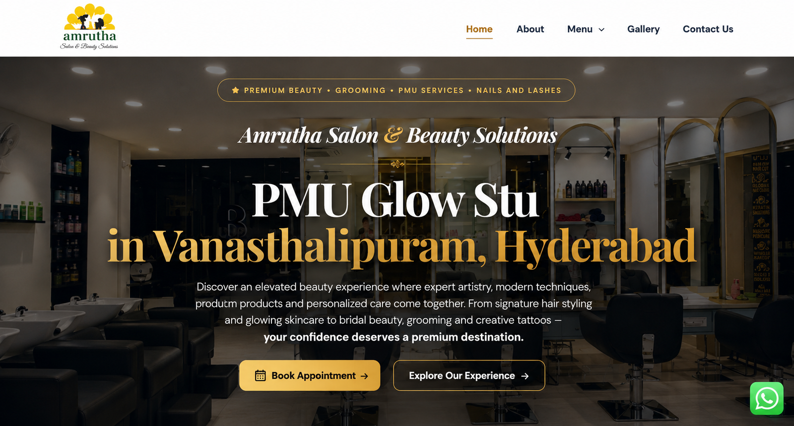 Amrutha Salon Web Design and Development Project